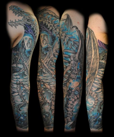 Healed picture of completed WOW Sindragosa Arm Sleeve Sindragosa Tattoo, Warcraft Tattoo, Arm Sleeve, World Of Warcraft, Tattoos, Pins, Quick Saves