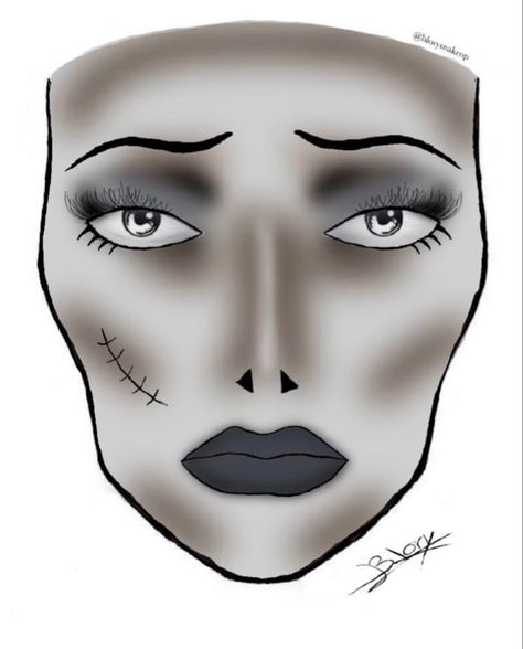 Tim Burton Eyebrows, Monochrome Makeup Look Black And White, Black And White Makeup Halloween, Tim Burton Makeup Black Women, Tom Burton Makeup, Tim Burton Style Makeup, Tim Burton Inspired Makeup, Tim Burton Character Makeup, Tim Burton Makeup Looks