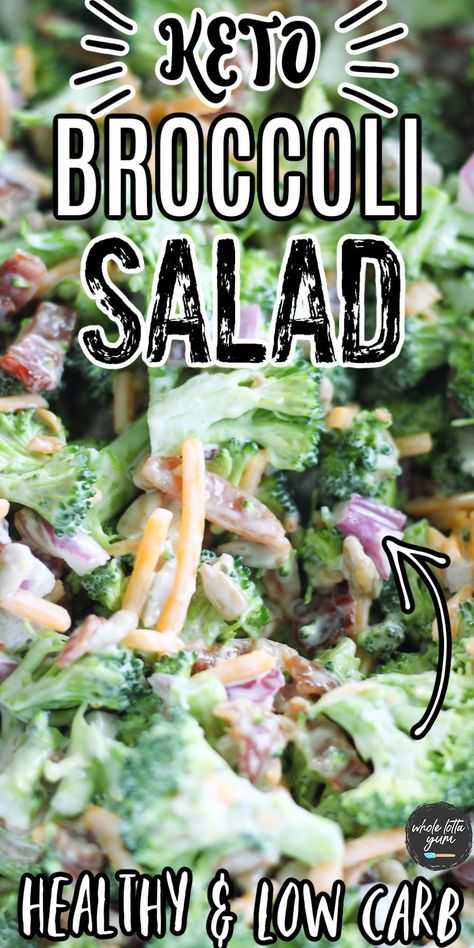 Broccoli Salad Low Carb, Low Carb Broccoli Salad, Keto Broccoli Salad, Salad Low Carb, Best Broccoli Salad Recipe, Salad Recipes With Bacon, Healthy Broccoli Salad, Keto Broccoli, Healthy Broccoli