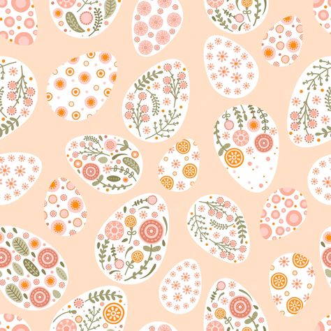 Spring Seamless Pattern, Easter Seamless Pattern, Easter Egg Wallpaper, Easter Illustration Design, Easter Widgets, Spring Pattern Illustration, Planner Backgrounds, Kids Fabric Prints, Easter Egg Vector