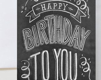 chalkboard hand lettering - Google Search Chalkboard Cards, Lily And Val, Chalkboard Birthday, Chalkboard Lettering, Happy Birthday Signs, Chalk Lettering, Unique Birthday Cards, Chalkboard Designs, Birthday Chalkboard