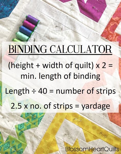 Binding Calculator, Quilting Tricks, Quilt Math, Binding Methods, Beginners Quilting, Machine Binding A Quilt, Bind A Quilt, Quilt Binding Tutorial, Quilting Methods