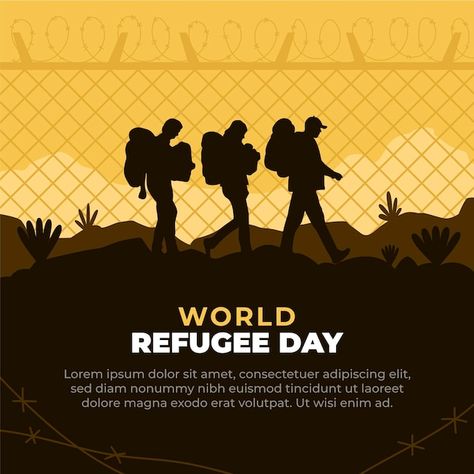 Flat world refugee day illustration | Free Vector #Freepik #freevector #international-day #refugee #design-illustration #flat-illustration Refugees Art, Refugee Day, Room 101, World Refugee Day, Flat World, Illustration Flat, Day Illustration, Tile Manufacturers, Refugee Camp