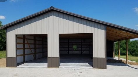 30x40 Shop With Lean To, 30x40 Pole Barn Garage, 40x40 Shop, Shop Building Plans, Steel Garage Buildings, Metal Garage Buildings, Metal Shop Building, Pole Barn Garage, Metal Building House Plans