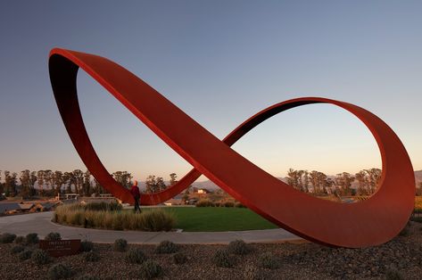 Infinity – Gordon Huether Infinity Art Installation, Infinity Sculpture, Infinity Symbol Art, Shopping Center Architecture, Stanly Ranch, Infinity Symbol Design, Elegant Business Cards Design, Eternity Symbol, Ranch Resort