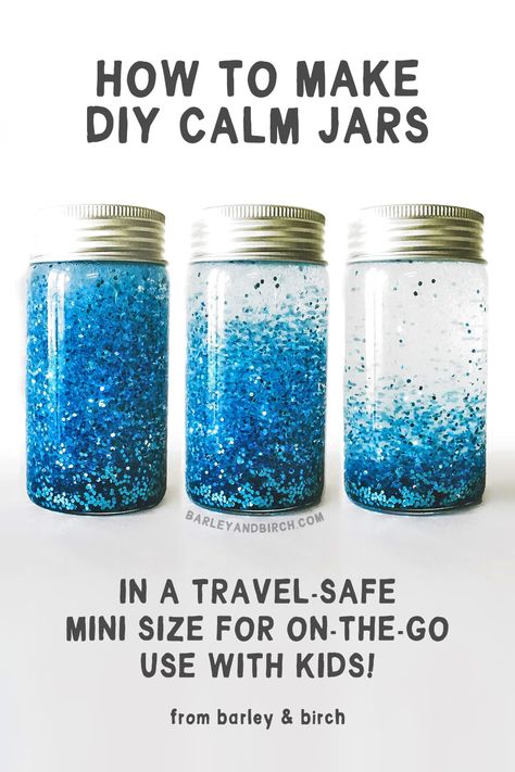 Discover how to create easy, eco-friendly calm jars for kids with our foolproof step-by-step tutorial! This soothing sensory activity uses biodegradable glitter to make a more sustainable sensory play option. Designed to promote mindfulness our calm jars help kids from toddlers and preschoolers to teens and adults learn meditation techniques. With an easy guide that includes handy mediation resources, calm down ideas, plus tips and tricks for a quick, effortless DIY process, ensuring a fun and Calm Down Ideas, Mindfulness Jar, Glitter Jars Diy, Calming Jar, Calm Down Jar, Simple Meditation, Babysitting Activities, How To Make Glitter, Eco Friendly Diy