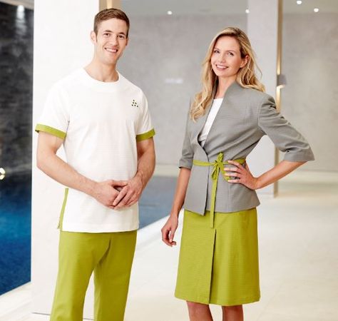 Spa Staff Uniform, Reception Staff Uniform, Spa Room Ideas Estheticians, Hospital Uniform, Spa Uniform, Brand Colours, Visitors Center, Spa Reception, Six Senses