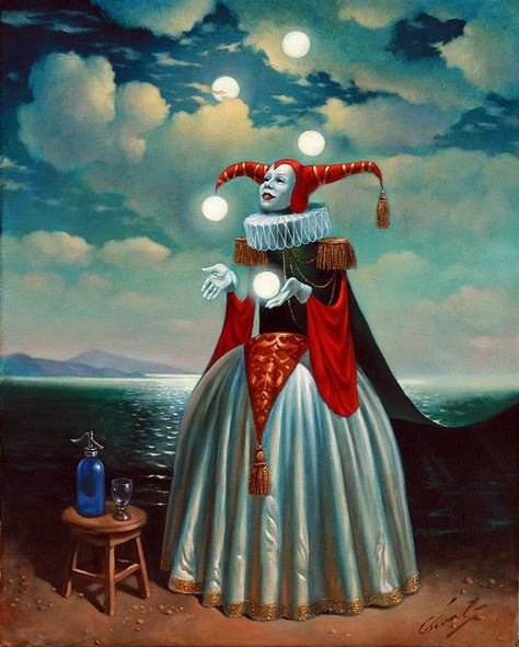 MICHAEL CHAVAL A Clown, Fifth Element, Surrealism Painting, Arte Inspo, Pop Surrealism, Arte Fantasy, 판타지 아트, Art And Illustration, Fantastic Art