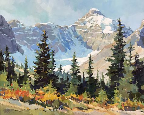 Randy Hayashi, Rocky Mountains Painting, Randy Hayashi Paintings, Mountain Impressionist Painting, Mount Rainier Painting, Bachelor Of Education, Impressionistic Landscape, Impressionism Mountains, University Of Alberta