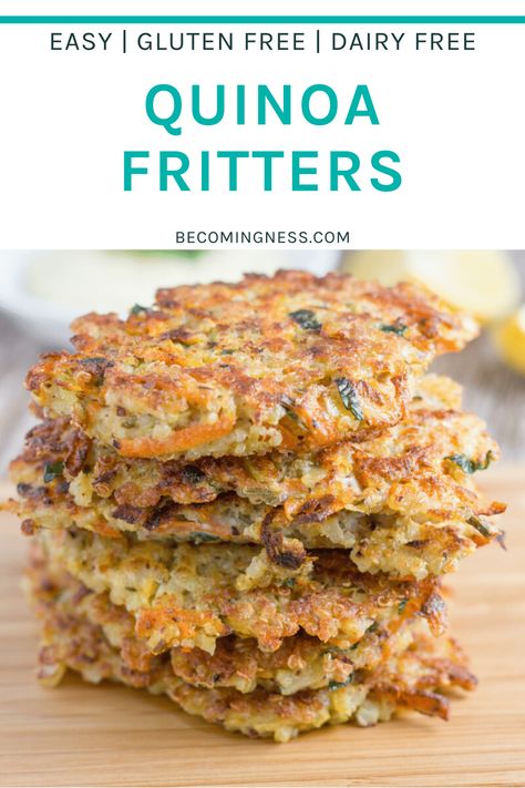 These quinoa fritters with healthy garlic aioli are a great way to use up any leftover quinoa. They are easy to make and make a perfect appetizer or you can serve with salad to make a meal. What To Do With Leftover Quinoa, Dairy Free Quinoa Recipes, Leftover Quinoa Recipes, Keto Dinner Recipes Crock Pot, Quinoa Fritters, Leftover Quinoa, College Recipes, Quinoa Recipes Easy, Quinoa Recipes Healthy