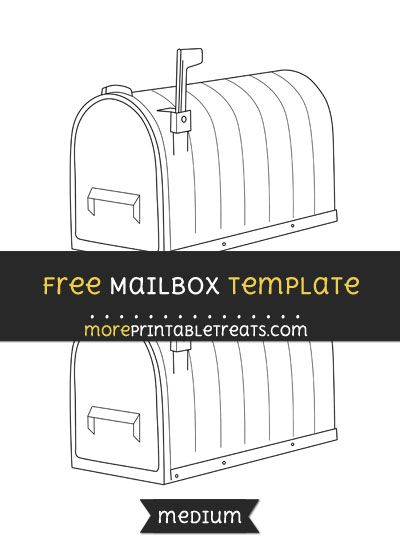 Mailbox Template – Medium Mailbox Template Printable, Mailbox Template, Mailbox Decals, Mailbox Cover, Computer Paper, Box Patterns, Black And White Lines, Cricut Free, Templates Printable Free