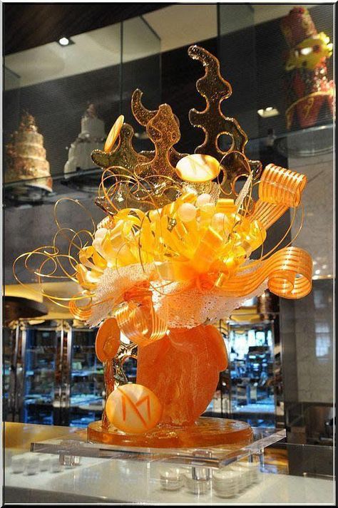 Candy Sculpture, Pulled Sugar Art, Sugar Sculpture, Chocolate Showpiece, Chocolate Sculpture, Chocolate Sculptures, Food Sculpture, Candy Art, Chocolate Art