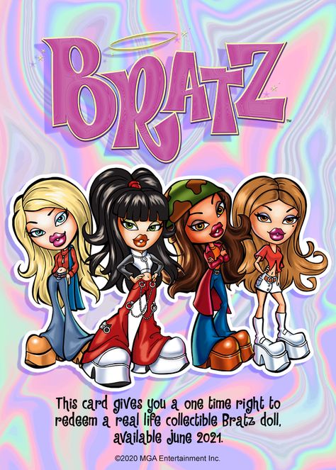 Bratz Poster Aesthetic, Brats Poster, 2000s Drawings Aesthetic, Bratz Painting, Bratz Poster, Bratz Art, 2000s Posters, Y2k Cartoon, Bratz Doll Outfits