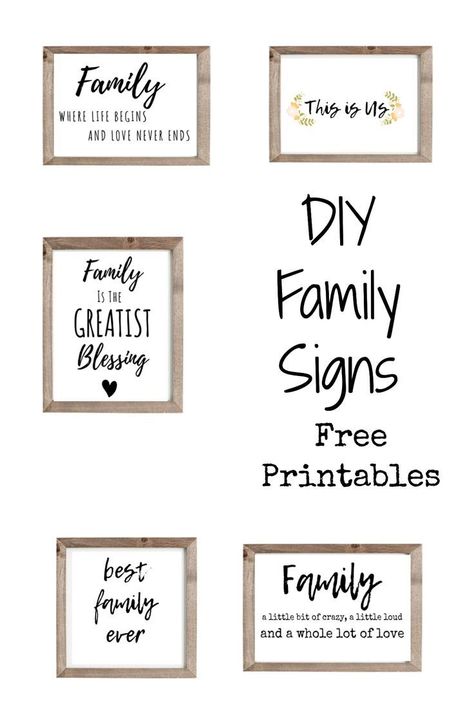 DIY Family Signs / Free Printables - wooden signs, handmade gifts #homedecor #freeprintables #moderndecor Christmas Fonts Free, Sign Fonts, Diy Living Room Decor, Family Wall Decor, Free Printable Wall Art, Family Wall Art, Christmas Fonts, Plate Decor, Ideas Vintage