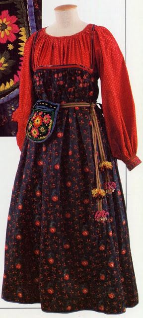 FolkCostume&Embroidery: The 5 types of Russian folk Costume Russian Folk Costume, Russian Dress, Russian Clothing, Folk Clothing, Russian Culture, Russian Folk, Folk Dresses, Folk Fashion, Russian Fashion