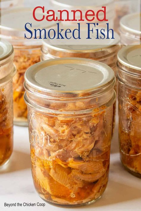 Step by step directions on how to can smoked fish at home. This recipe uses a pressure canner and is a great way to preserve your catch! Works well with smoked kokanee, trout or salmon. Pressure Canner Recipes, Pickled Fish Recipe, Canned Fish Recipes, Smoked Trout Recipe, Canning Pressure Cooker, Smoked Tuna, Canned Salmon Recipes, Pressure Canning Recipes, Trout Recipes