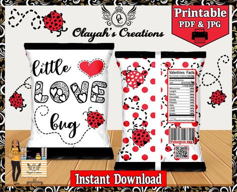 Chips Bags San Valentin, Bug Printable, Chips Bags, Juice Label, Label Printable, Brochure Paper, Never The Same, Love Bug, Printable Party