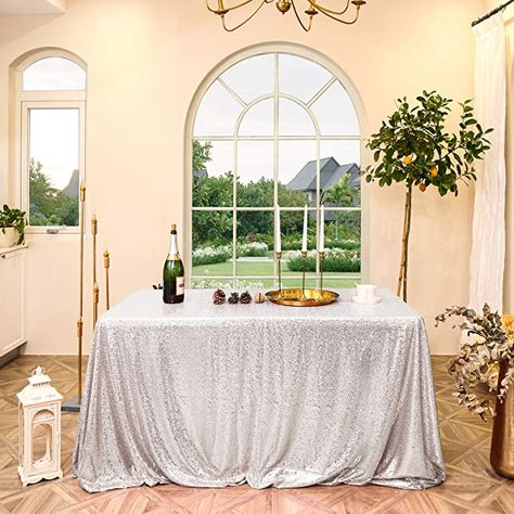 Amazon.com: Sequin Tablecloth Square Rose Gold 50X80 inch Glittering Shimmer Tablecloth for Wedding Baby Shower Birthday Party Dinners Sparkly Tablecloth : Toys & Games Party Dinners, Gala Decorations, Cake Tables, Table Cloth Decorations, Sequin Tablecloth, Sequin Table, Party Table Cloth, Rectangle Tablecloth, Purple Baby