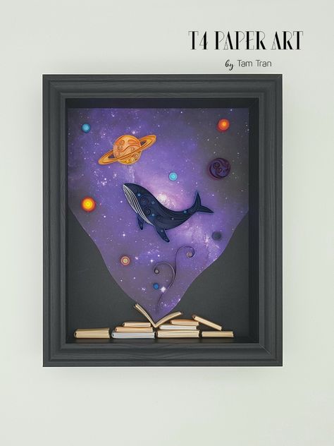 Quilling Whale, Galaxy Whale, Quilling Images, Quilling Paper Art, Dream Frame, Moon Journal, Whale Art, Paper Gifts Anniversary, Quilling Techniques