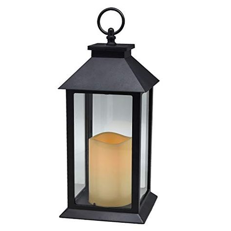 Hanging Glass Panes Lantern Portable Led Candle Light Operated by 3AAA Battery Use for Garden Yard, Indoor & Decorati... Hanging Candle Lanterns, Ivory Candles, Glass Panes, Lantern Candle Decor, Led Candle Lights, How To Make Lanterns, Vintage Lanterns, Led Lantern, Led Candle