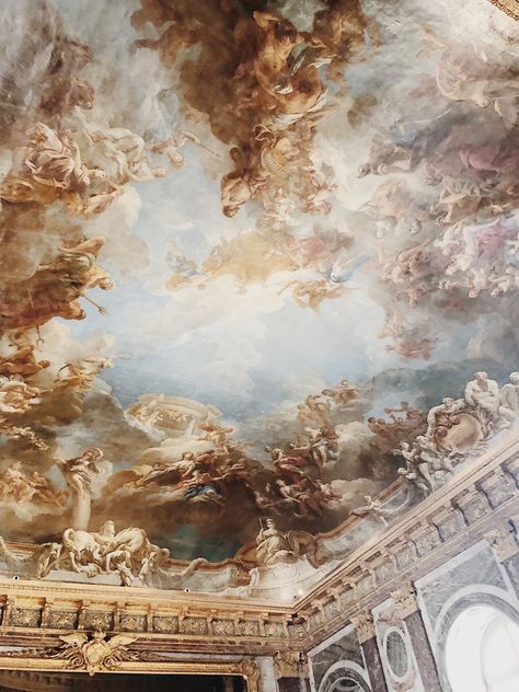 Rennaissance Art, Greek Mythology Art, Baroque Art, Palace Of Versailles, Mythology Art, Greek Art, Painted Ceiling, Aesthetic Painting, Ethereal Art