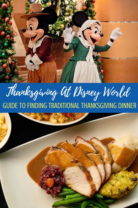 Disney Thanksgiving Food, Thanksgiving Disney, Disney World Thanksgiving, Traditional Thanksgiving Dinner, Disney Thanksgiving, Disney World Guide, Disney Inspired Food, Turkey Dinner, Disney World Parks