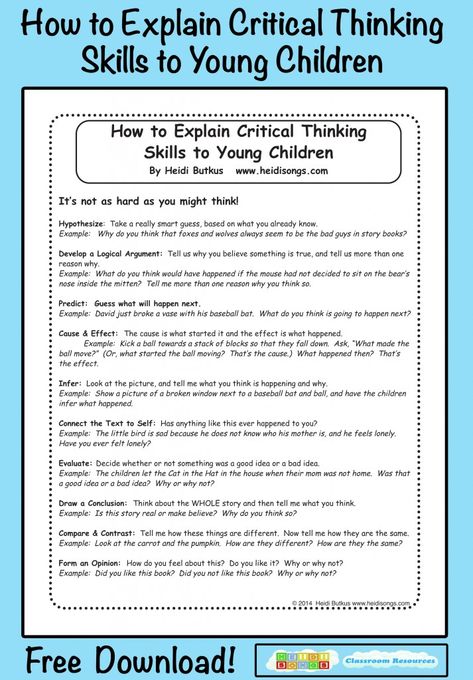 How to Explain Critical Thinking Skills to Young Children- (free download) Teaching Critical Thinking, Thinking Games, Critical Thinking Activities, How To Explain, Spirit Science, Critical Thinking Skills, Teaching Strategies, Thinking Skills, Teaching Tools