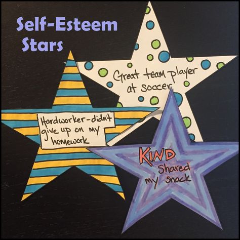 Creativity in Therapy: Self-Esteem Stars: An Activity to Build Confidence and Self-Esteem                                                                                                                                                      More Therapist Interventions, Nurture Activities, Thrive Approach, Therapeutic Techniques, Nurture Group, Therapeutic Interventions, Counseling Tools, Therapeutic Recreation, Therapy Art