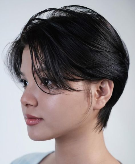 Short Tousled Hairstyle with Curtain Bangs Pixie Curtain Bangs, Pixie Womens Haircuts, Curtain Bangs Pixie Cut, Pixie Haircut With Curtain Bangs, Pixie Cut Curtain Bangs, Curtain Short Hair, Pixie With Curtain Bangs, Pixie Cut With Curtain Bangs, Short Haircut Curtain Bangs