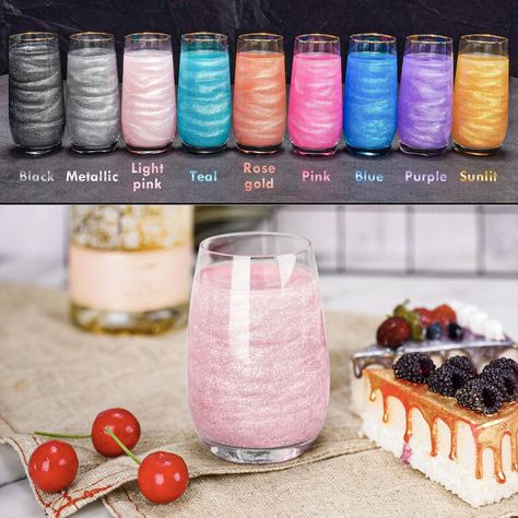 Make your drinks sparkle! Take your baking to the next level! #Glitter #Baking #Edible #Dust #Cocktail #Mocktail #Batchelorette #Affiliate Dessert Bakery, Edible Luster Dust, Bakery Restaurant, Food Decorating, Pretty Cocktails, Cake Candy, Luster Dust, Edible Food, Home Bakery