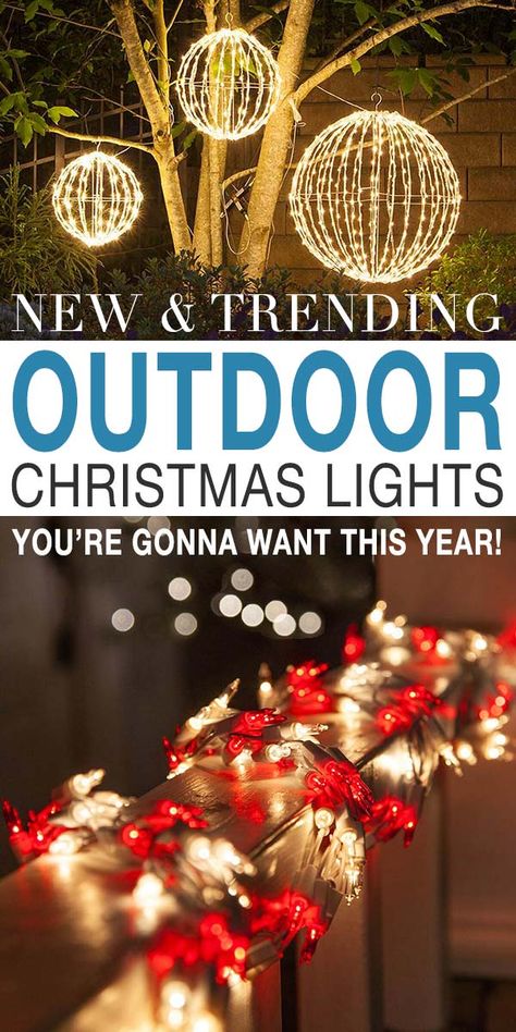 New & Trending Outdoor Christmas Lights You're Gonna Want This Year! Outdoor Xmas Lights, Porch Christmas Lights, Outdoor Christmas Light Displays, Cozy Lights, Holiday Lights Outdoor, Christmas Lights Outside, Solar Christmas Lights, Lights Aesthetic, Diy Christmas Lights