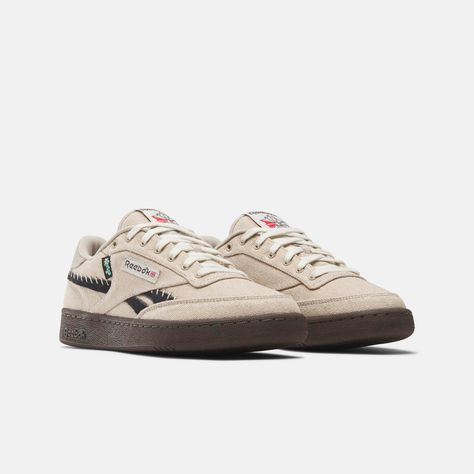 Club C Revenge Vintage Modern Beige/Boulder/Dk Brown – Reebok Australia Brown Reebok, Mens Reebok Shoes, Reebok Club C Revenge, Club C Revenge, Adidas Outfit Shoes, Shoes Sneakers Nike, Reebok Club C, Mens Club, Club C