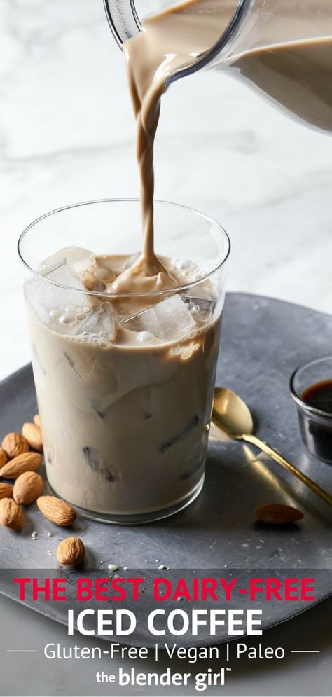 Vegan Iced Coffee, Paleo Coffee, Coffee Homemade, Dairy Free Coffee, Paleo Drinks, Paleo Foods, Vegan Ideas, Homemade Almond Milk, Vegan Cafe