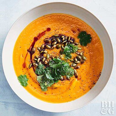 Curried Sweet Potato Soup Curried Sweet Potato, Curried Sweet Potato Soup, Curried Pumpkin, Sweet Potato Sides, Creamy Soup Recipes, Sweet Potato Recipes Healthy, Sweet Potato Soup Recipes, Cream Of Potato Soup, Creamy Potato Soup