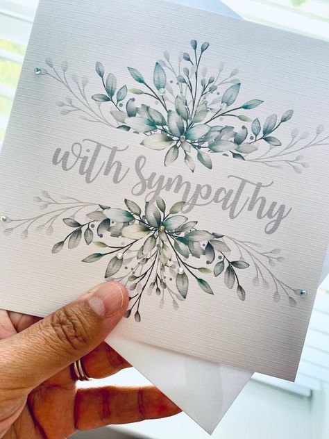 With sympathy – taraelphickart Hand Stamped Sympathy Cards, Stampin Up Sympathy Cards, Drawn Cards, With Sympathy, Sympathy Cards Handmade, Hand Made Greeting Cards, Feather Hair, Hello You, Elegant Cards