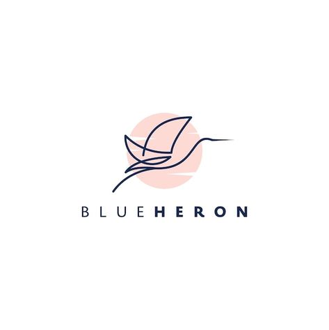 Heron Logo, Heron Bird, Logo Concept, Color Style, Design Logo, Premium Vector, Graphic Resources, Logo Design, Home Decor Decals