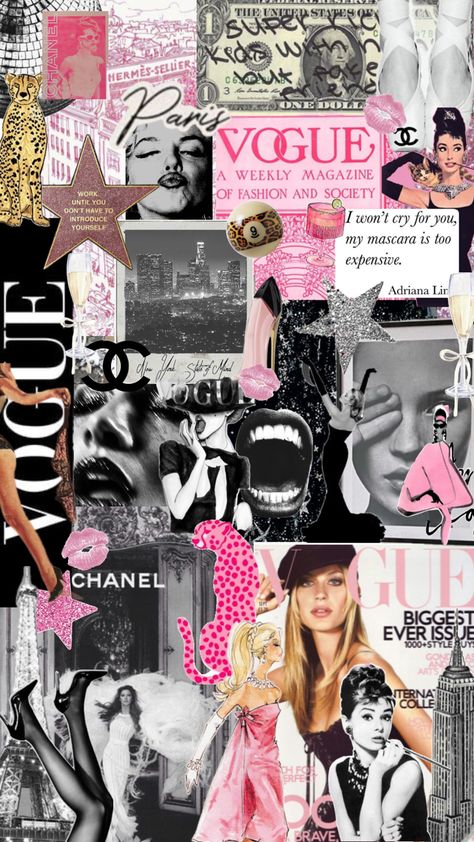 Vogue Wallpaper, Estilo Blair Waldorf, Pink Collage, Iphone Wallpaper Classy, Pretty Phone Wallpaper, Iphone Wallpaper Photos, Photo Wall Collage, Aesthetic Pink, Cute Patterns Wallpaper