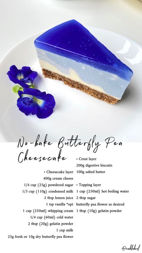 nah on Twitter: "no-bake butterfly pea cheesecake (part 1) https://t.co/Mbp2xHBEaZ" / Twitter Butterfly Pea Flower Cheesecake, Butterfly Pea Cheesecake, Butterfly Pea Tea Recipe, Cottagecore Baking, Cottagecore Food, Cottagecore Recipes, Butterfly Pea Tea, Butterfly Pea Flower Tea, Kitchen Witch Recipes