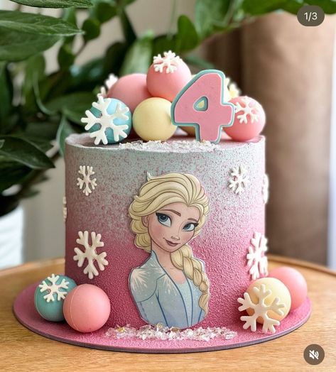 Frozen Cake Designs For Girl, Frozen Cake Design Birthdays, Elsa Cake Design, Frozen Cake Designs, Birthday Cakes Girls Kids, Cake Designs For Girl, Elsa Birthday Party, Bolo Frozen, Elsa Cakes