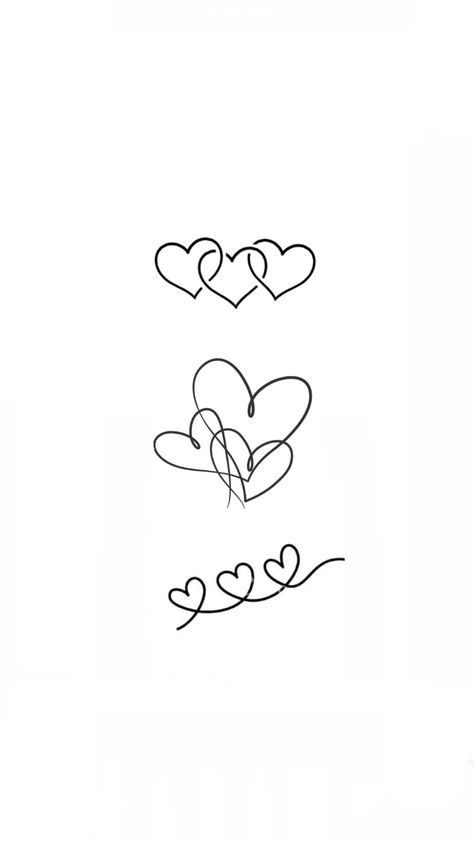 Family Heart Tattoos, 3 Hearts Tattoo, Enchanted Tattoo, Pretty Tattoo Ideas, Little Heart Tattoos, Darkside Tattoo, Simple Heart Tattoos, Heart Tattoo Wrist, Hearts Tattoo