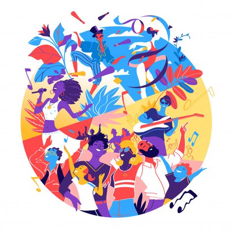 Poster for festival, celebration, holida... | Free Vector #Freepik #freevector #poster #music #people #party Multicultural Festival, Music Festival Party, Sports Festival, 달력 디자인, Summer Music Festivals, Corporate Art, Sport Illustration, Cover Letters, Family Illustration