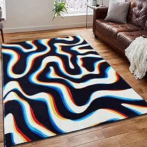 Aesthetic Glitch, Trippy Abstract, Funky Aesthetic, Retro Rug, Funky Rugs, Retro Rugs, 4x6 Area Rugs, Entryway Bedroom, Kitchen Entryway