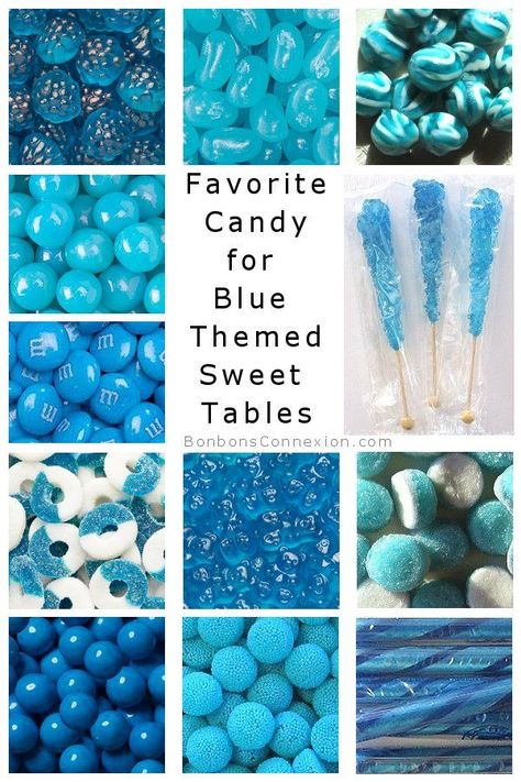 Blue Candy Table, Blue Candy Bars, Baby Shower Candy Table, Blue Candy Buffet, Baby Shower Candy Bar, Candy Buffet Wedding, Boy Baby Shower Ideas, Sweet Tables, Baby Shower Candy