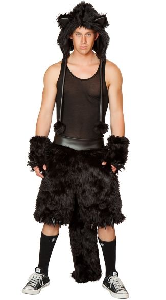 Mens Cat Costume, Gay Halloween Costumes, Party Animal Costume, Black Cat Costume, Kitten Costumes, Cat Outfit, Fur Costume, Black Cat Costumes, Rave Style