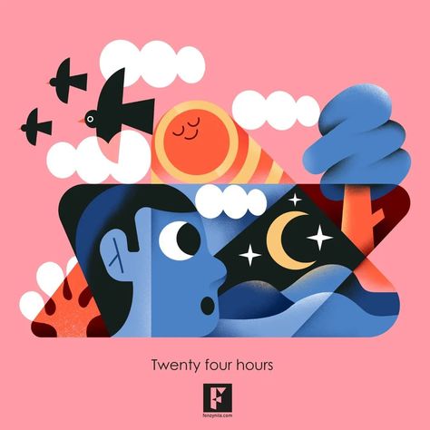 @fonzynils shared a photo on Instagram: “Twenty four hours☀️🌙☁️ #fonzynils #illustration #illustrationdaily #illustrationage…” • May 22, 2022 at 6:44pm UTC Spot Illustration Editorial, Geometrical Design Drawing, Grainy Illustration, Share Illustration, Relax Illustration, Shopping Illustration, Father's Day Illustration, Food Illustration Design, Art Deco Cards