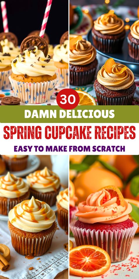 These spring cupcake recipes bring vibrant flavors and seasonal charm to your baking. From zesty citrus to delicate floral touches, each recipe is easy to make and full of freshness. Save this collection to add a touch of spring to your dessert table! Easy Unique Cupcake Recipes, Fruity Cupcake Flavors, Cupcakes For Party, Spring Flavor Cupcakes, Spring Cupcake Recipes, Best Cupcake Flavors, Cupcake Flavors Unique, March Cupcakes, Popular Cupcake Flavors