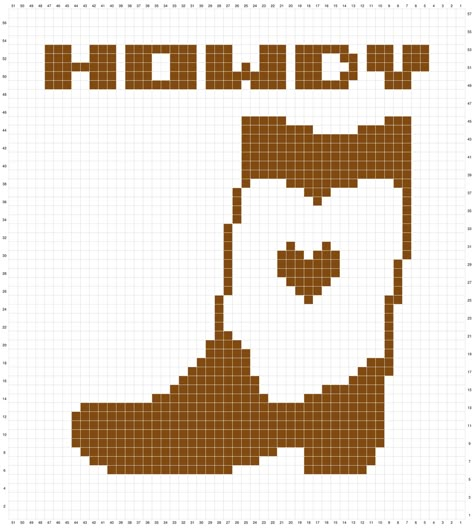 Graph Crochet, Pixel Crochet, Crochet Motif Patterns, Cowgirl Boot, Tapestry Crochet Patterns, Pixel Pattern, Pixel Art Pattern, Crochet Fashion Patterns, Crochet Tapestry