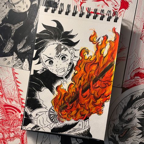 Kamado tanjiro ❤️‍🔥 . . . . #anime #demonslayer #manga #instagram #art #sketch Tanjiro Painting, Tanjiro Kamado Drawing, Kamado Tanjiro, My Art Style, Instagram Art, Art Sketch, Lettering Alphabet, Art Style, Aura