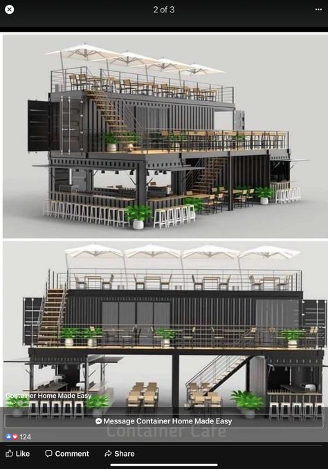 Shipping Container Restaurant, Shipping Container Cafe, Container Coffee Shop, Rooftop Restaurant Design, Caravan Van, Container Restaurant, Restaurant Plan, Container Cafe, Container Bar