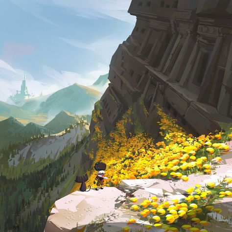 https://www.artstation.com/artwork/oAO4gq Landscaping Inspiration, Location Inspiration, Landscape Concept, Fantasy Setting, Fantasy Places, Landscape Scenery, Fantasy Art Landscapes, Environment Design, 판타지 아트